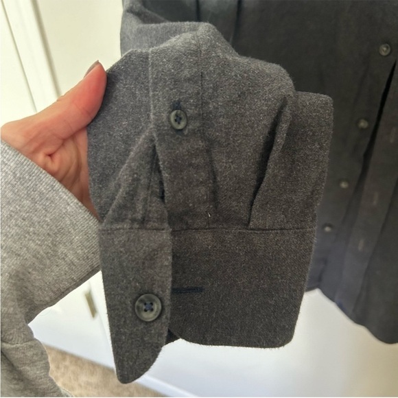 Men's UNTUCKit Costanti Dark G Dark Gray Flannel Shirt Grey Slim Fit XLarge - Picture 3 of 6